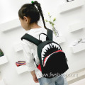 Fashion Toddler Kindergarten Black Cartoon Kids Backpack With 3D Shark Animal Print